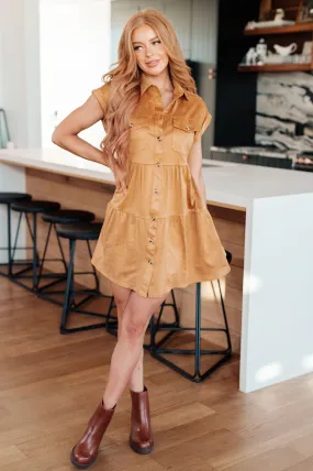 Leah Faux Suede Shirt Dress