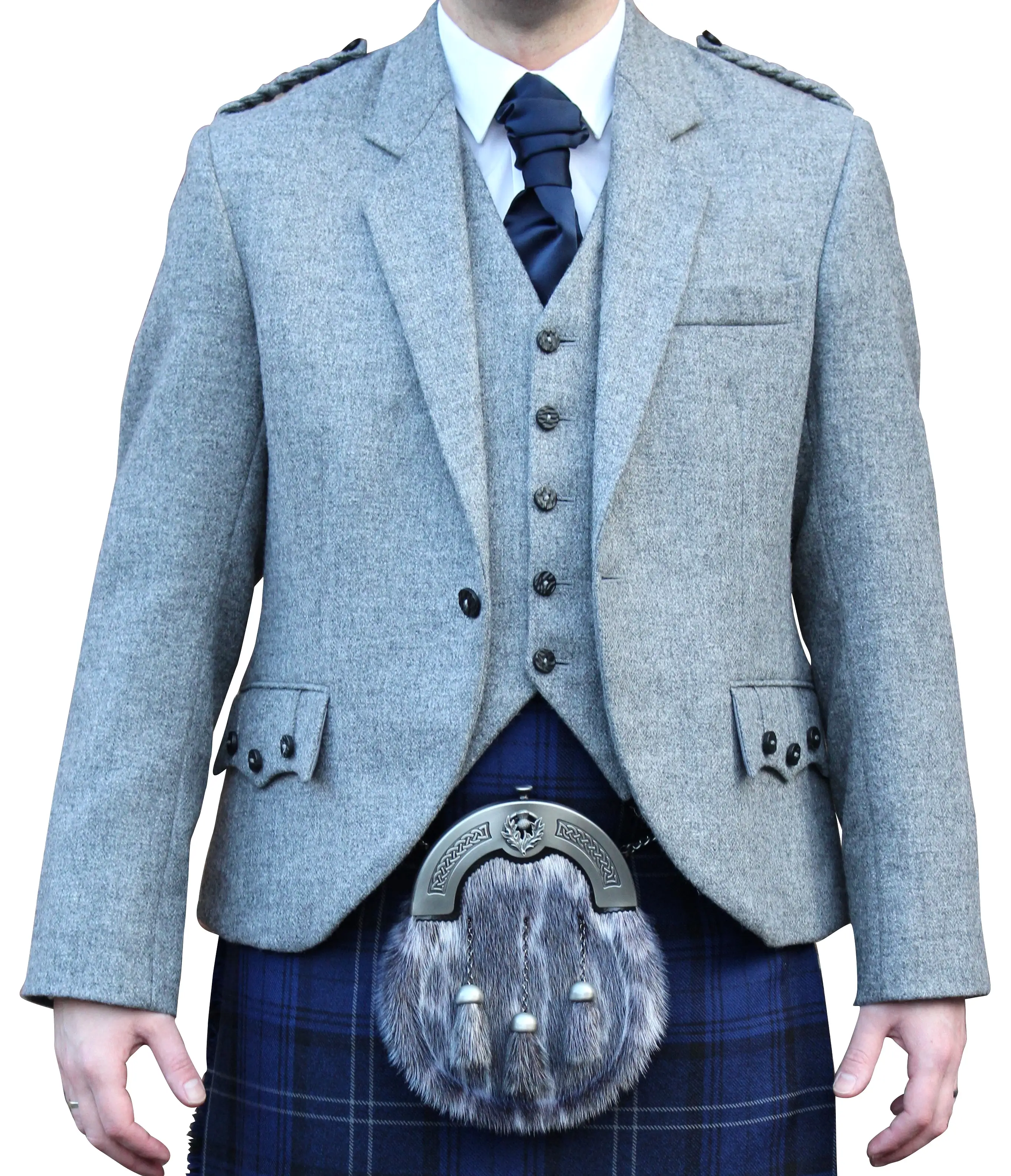 Light Grey Arrochar Tweed Crail Jacket