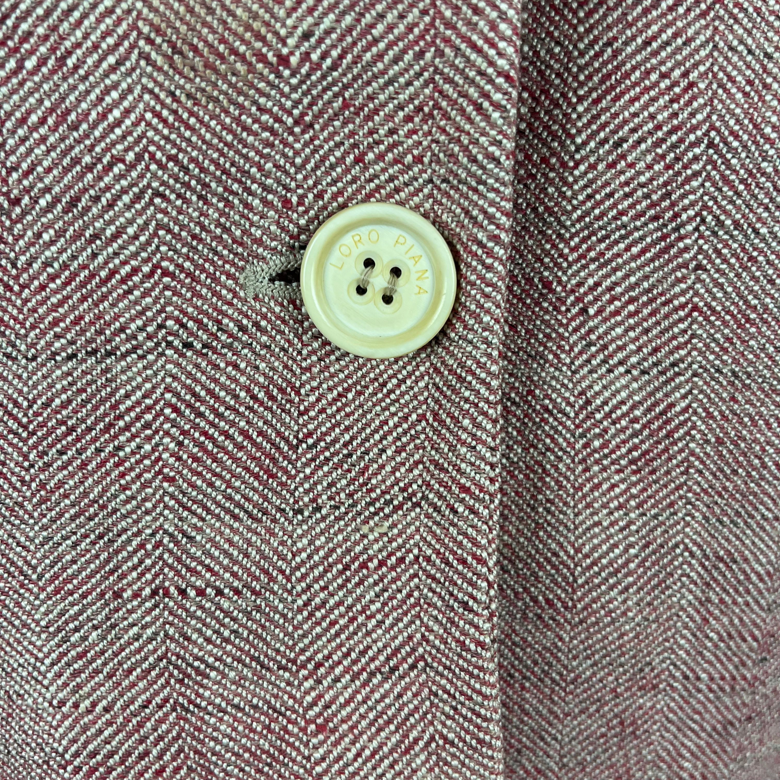 Loro Piana Pink Herringbone Linen &  Silk Jacket S