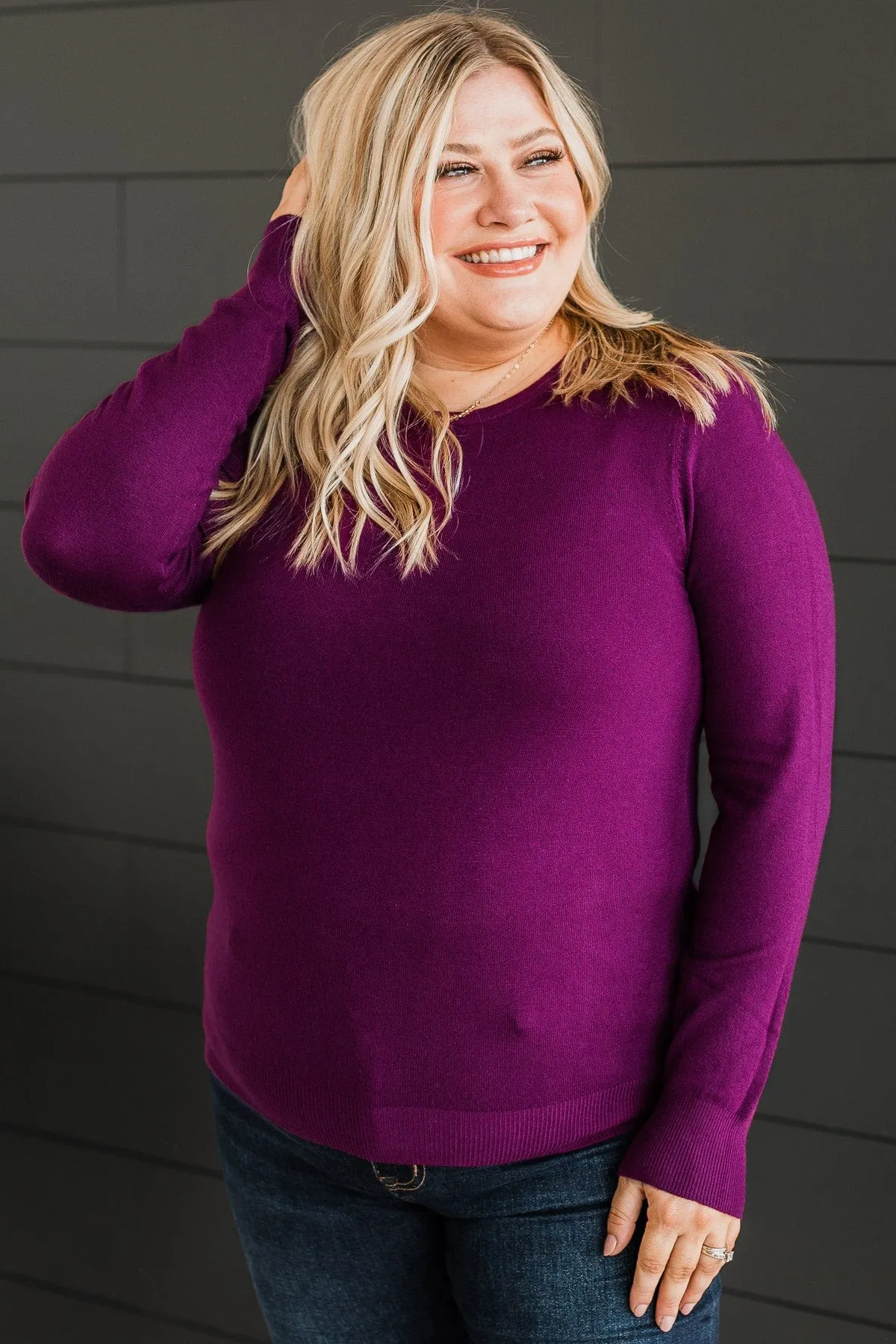 Lost In Your Love Knit Sweater- Dark Orchid