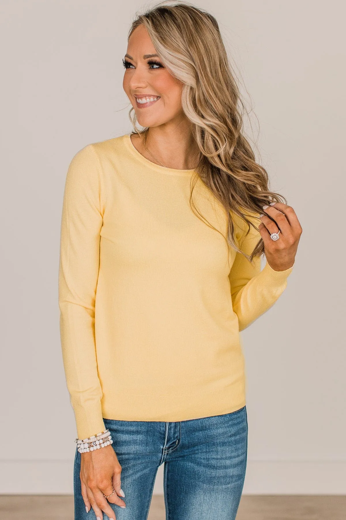 Lost In Your Love Knit Sweater- Light Yellow