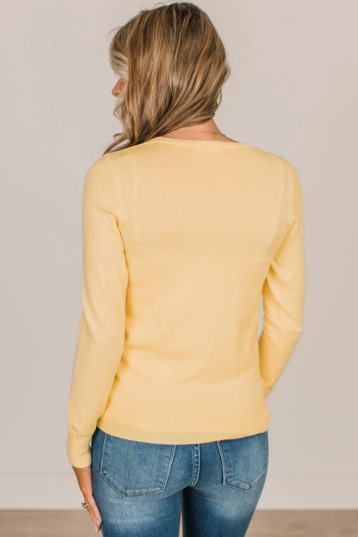 Lost In Your Love Knit Sweater- Light Yellow