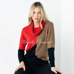 Marble Sweater - Style 6765-109 (Camel / Black / Red)