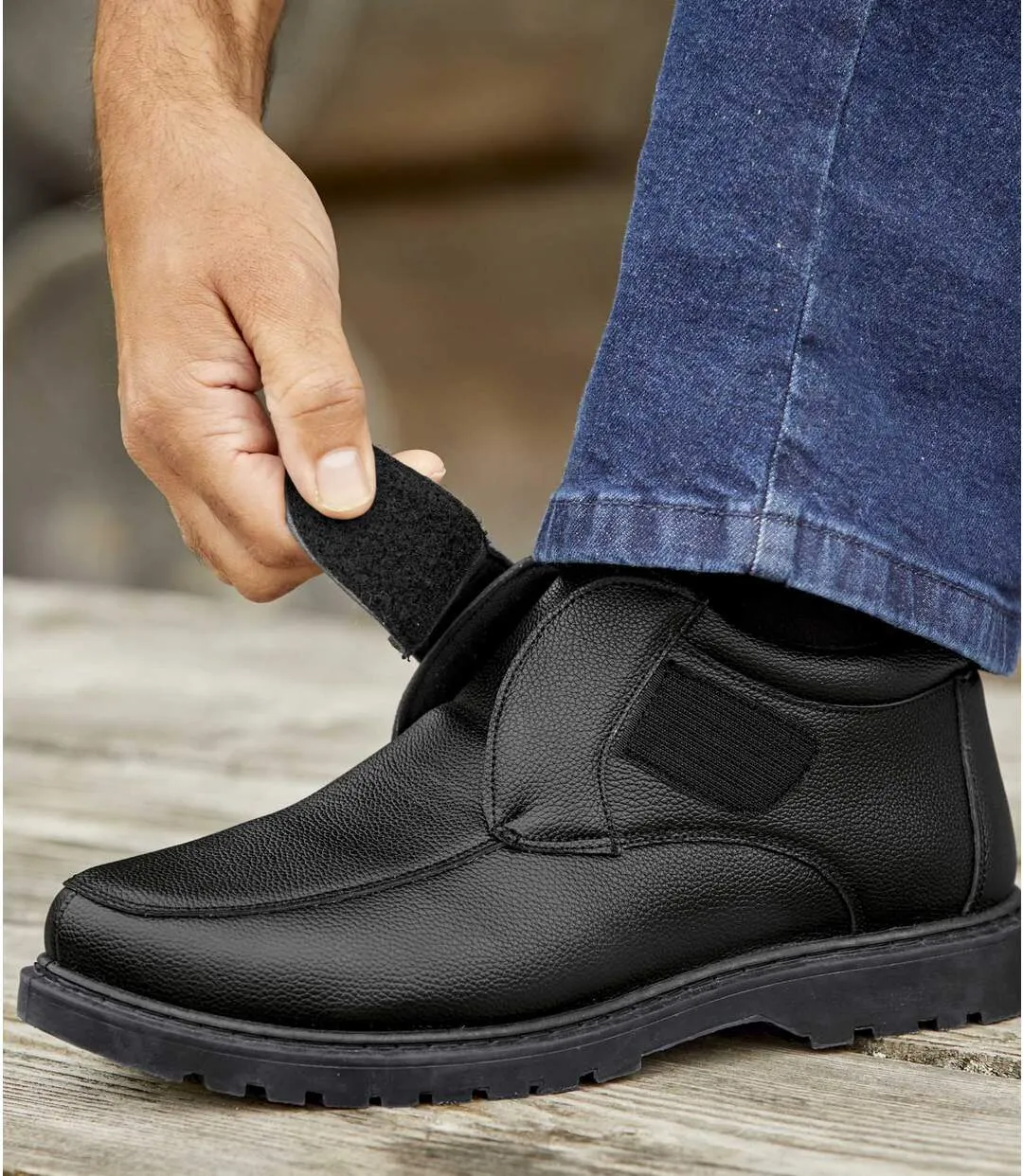 Men's Black Leather Boots