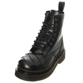 MR BOOTS Womens Stripe 08 Smooth Black Boots