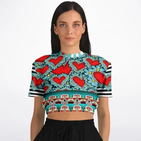 My Dios Short Sleeve Cropped Eco-Poly Sweater