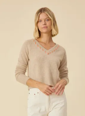 One Grey Day Blakely Cashmere V-neck Sweater