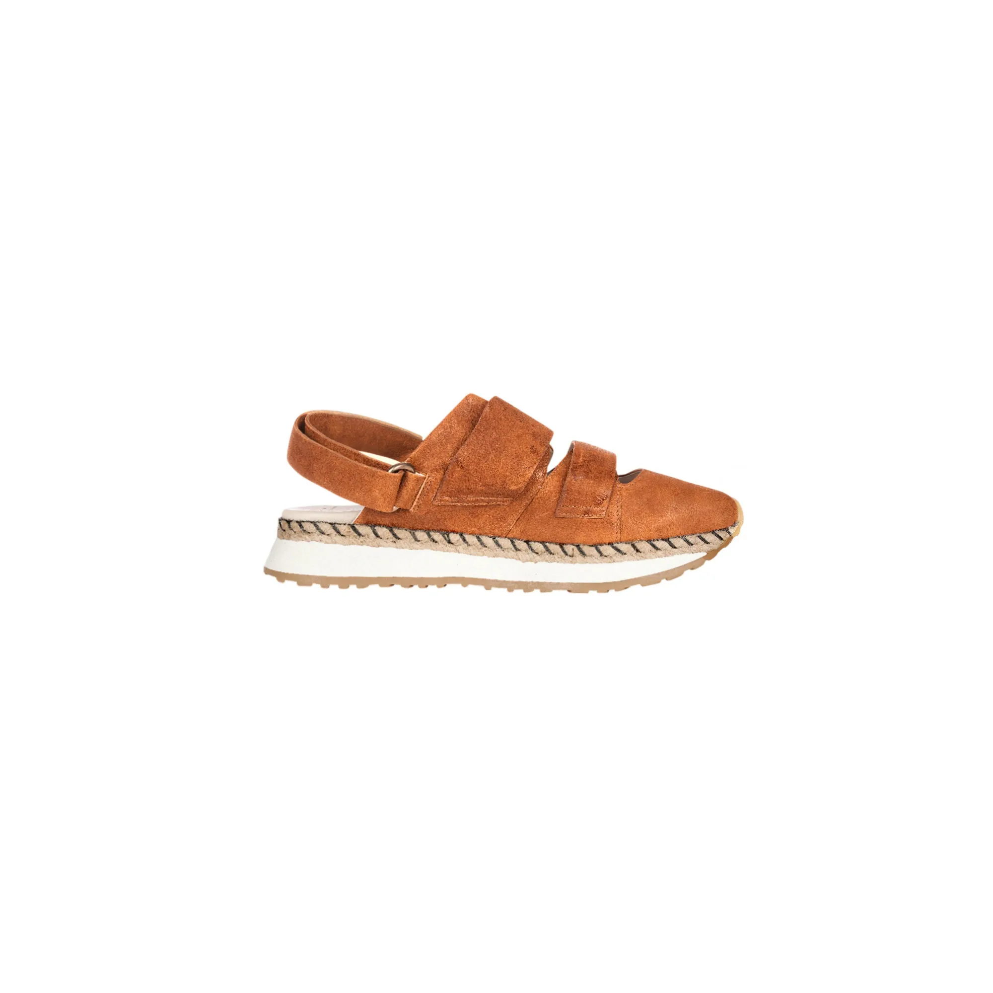 Open Back Sneaker Ricamo Vegetal Wash Brandy