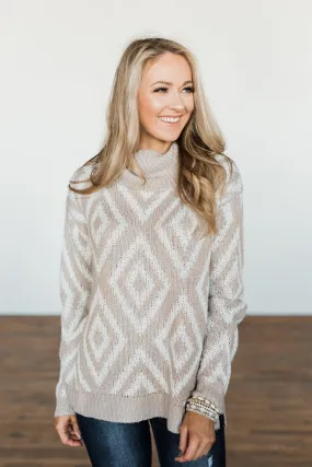 Peace Of Mind Slouchy Turtle Neck Sweater- Oatmeal