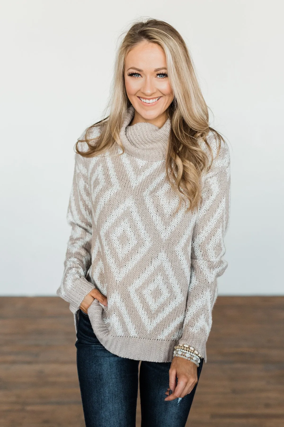 Peace Of Mind Slouchy Turtle Neck Sweater- Oatmeal