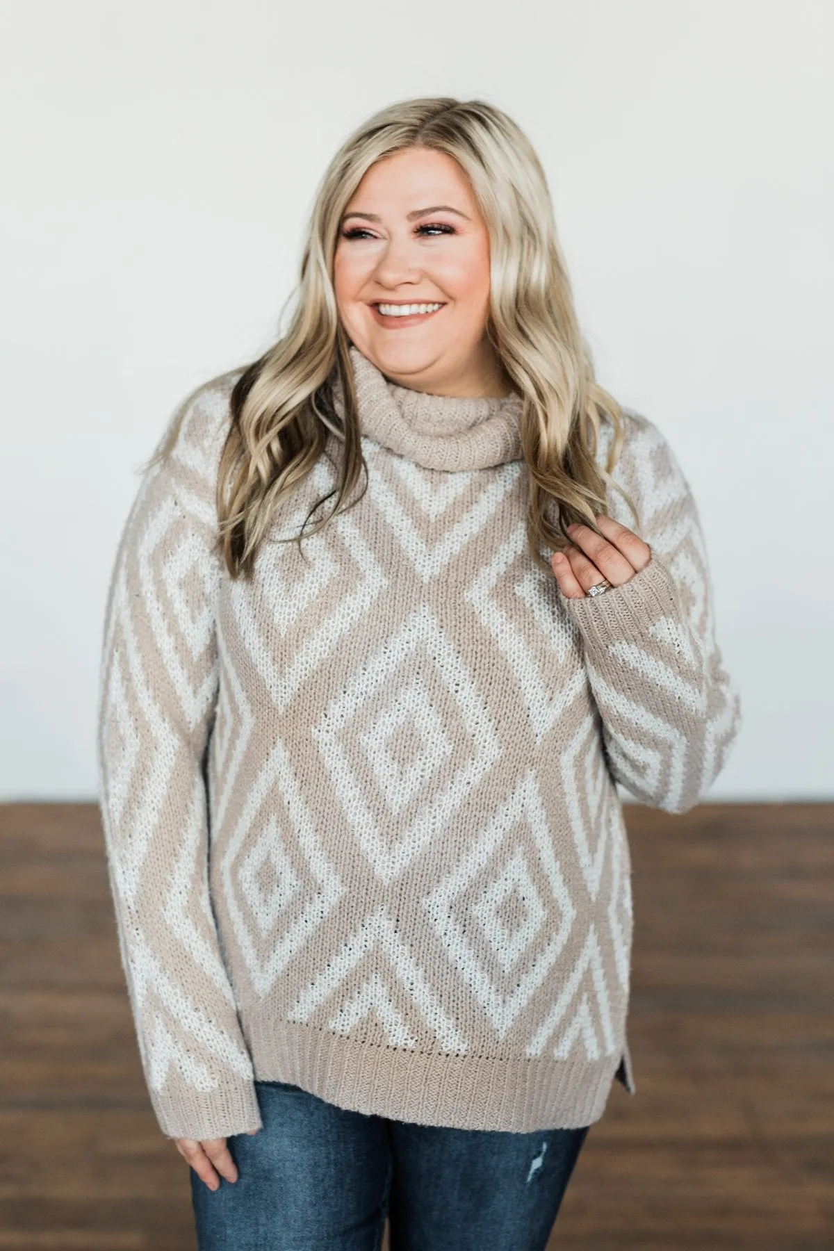 Peace Of Mind Slouchy Turtle Neck Sweater- Oatmeal