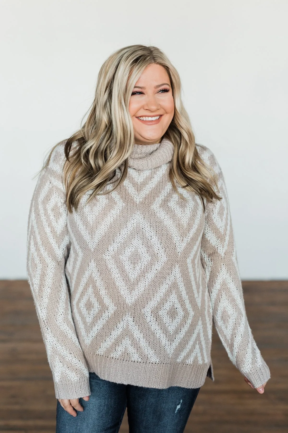 Peace Of Mind Slouchy Turtle Neck Sweater- Oatmeal