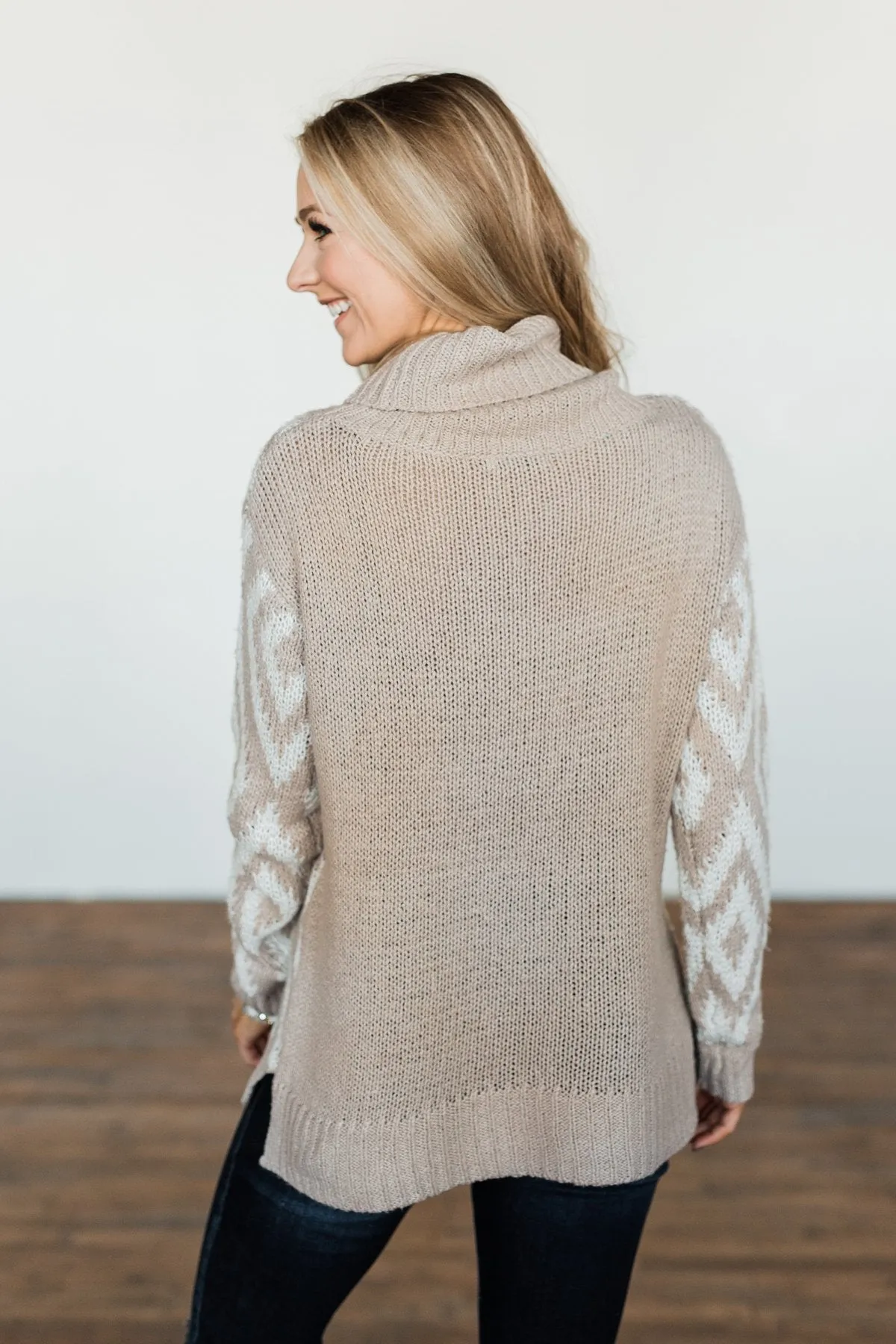 Peace Of Mind Slouchy Turtle Neck Sweater- Oatmeal