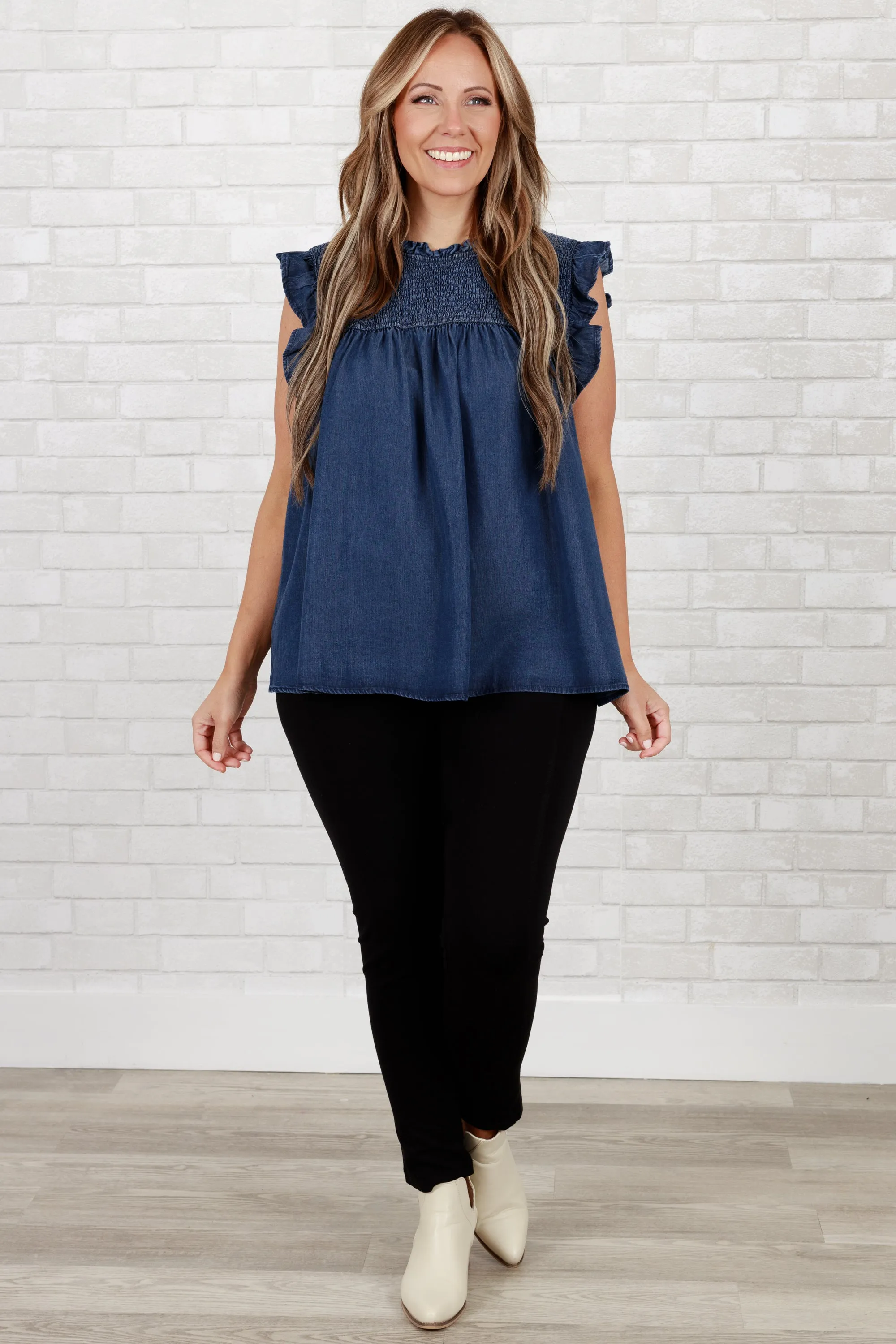 Perfect Imperfections Top, Dark Denim