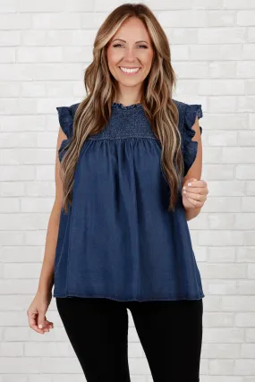 Perfect Imperfections Top, Dark Denim