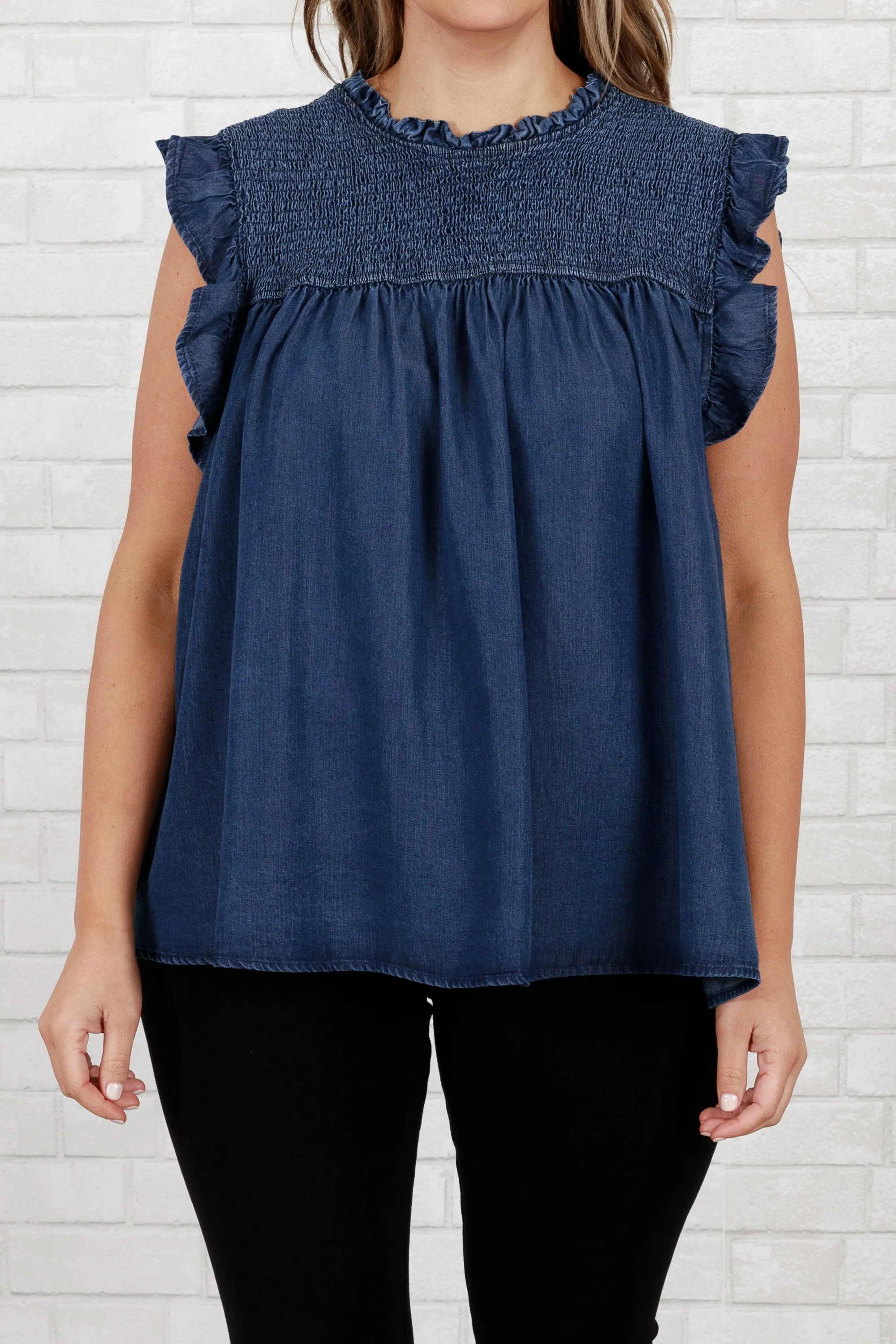 Perfect Imperfections Top, Dark Denim