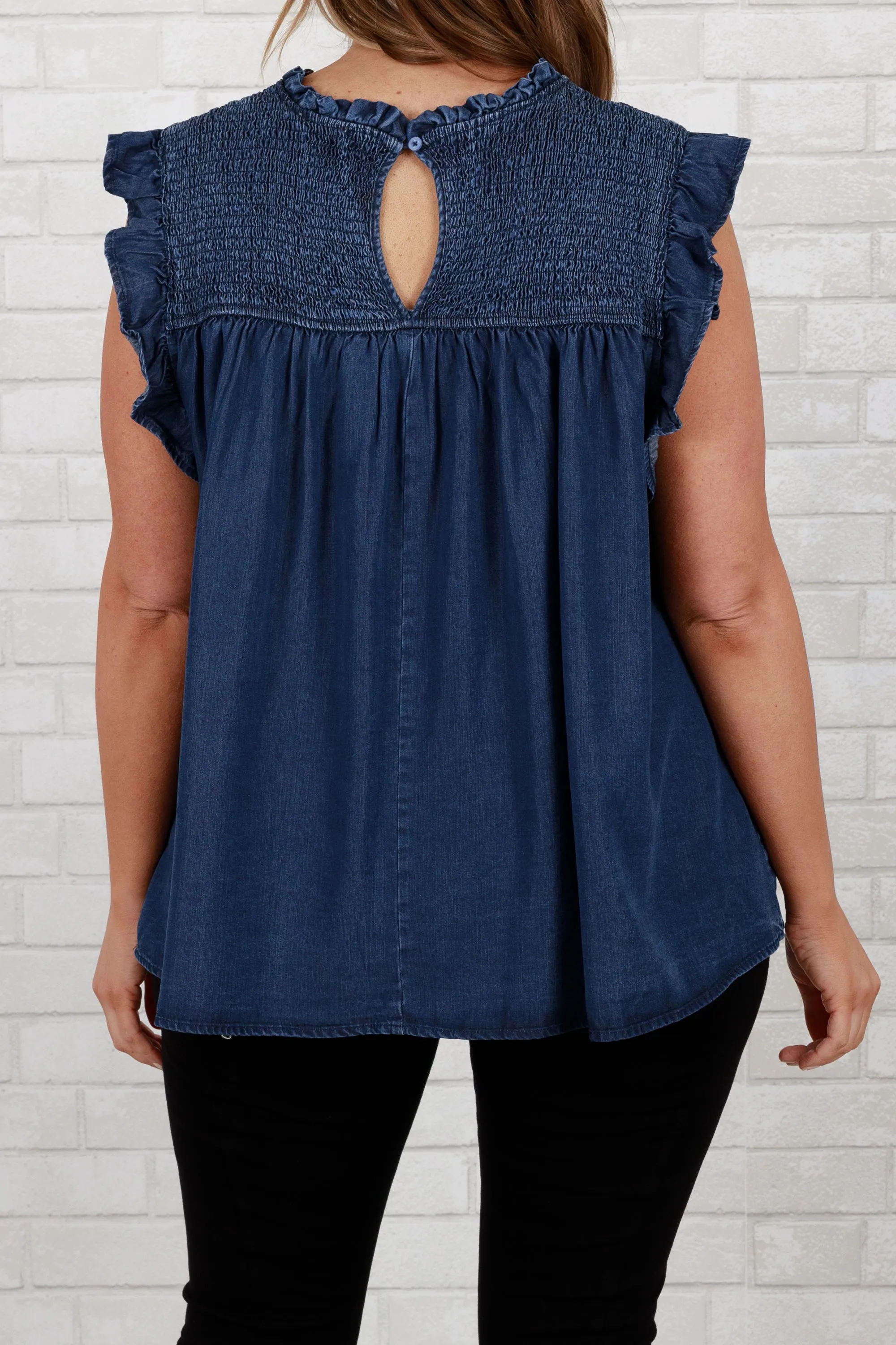 Perfect Imperfections Top, Dark Denim