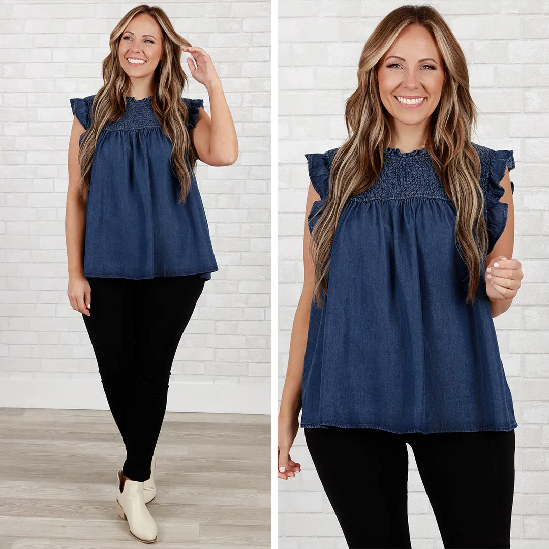 Perfect Imperfections Top, Dark Denim