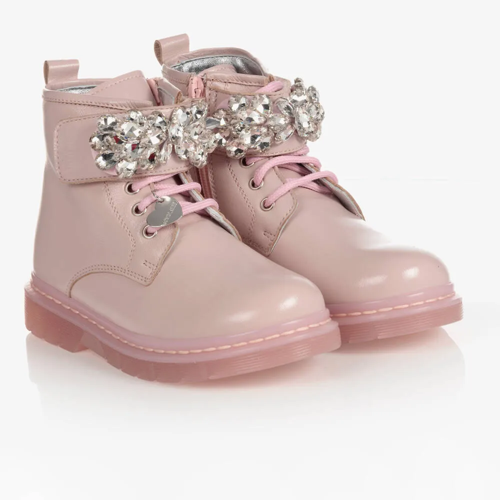 Pink Patent Leather Boots