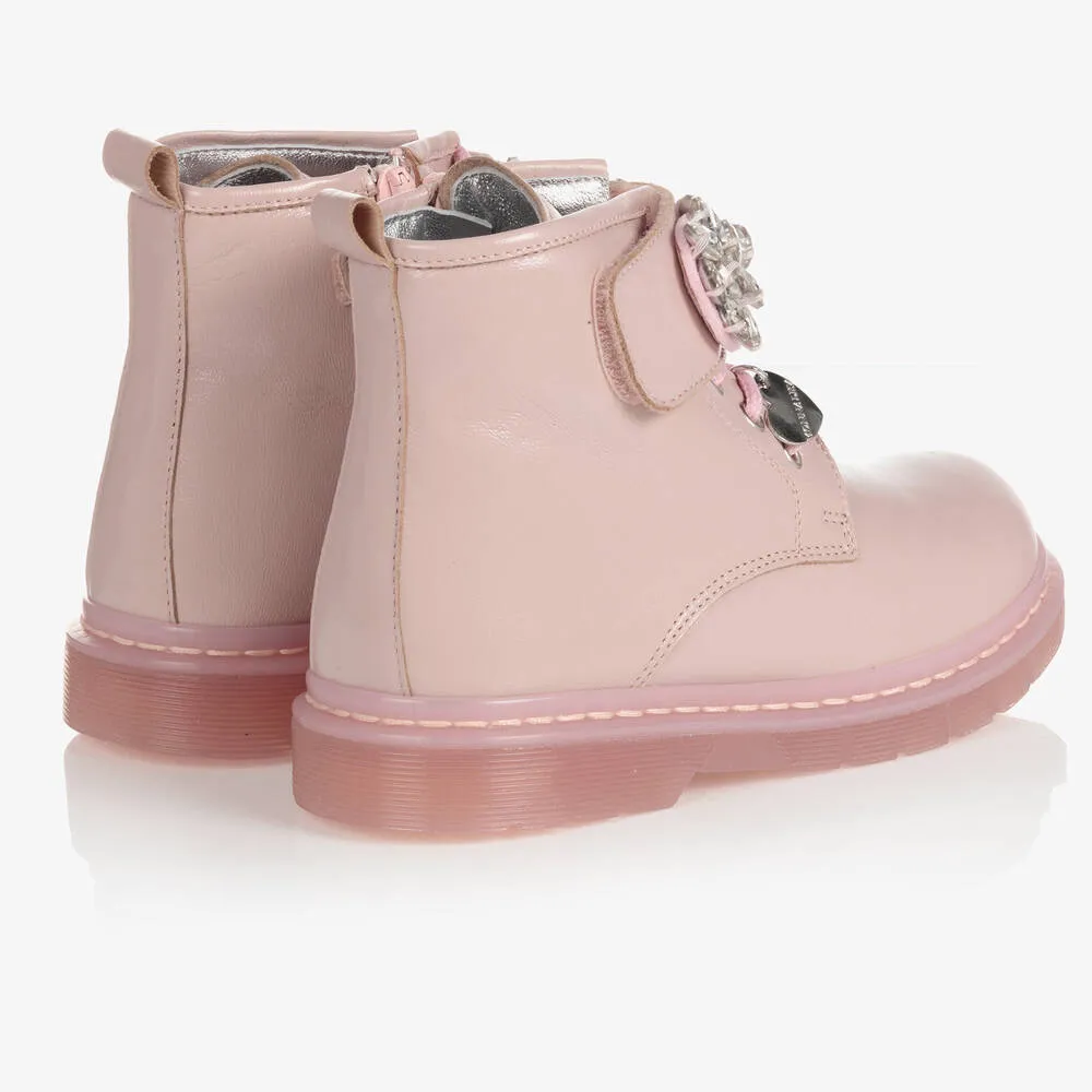 Pink Patent Leather Boots