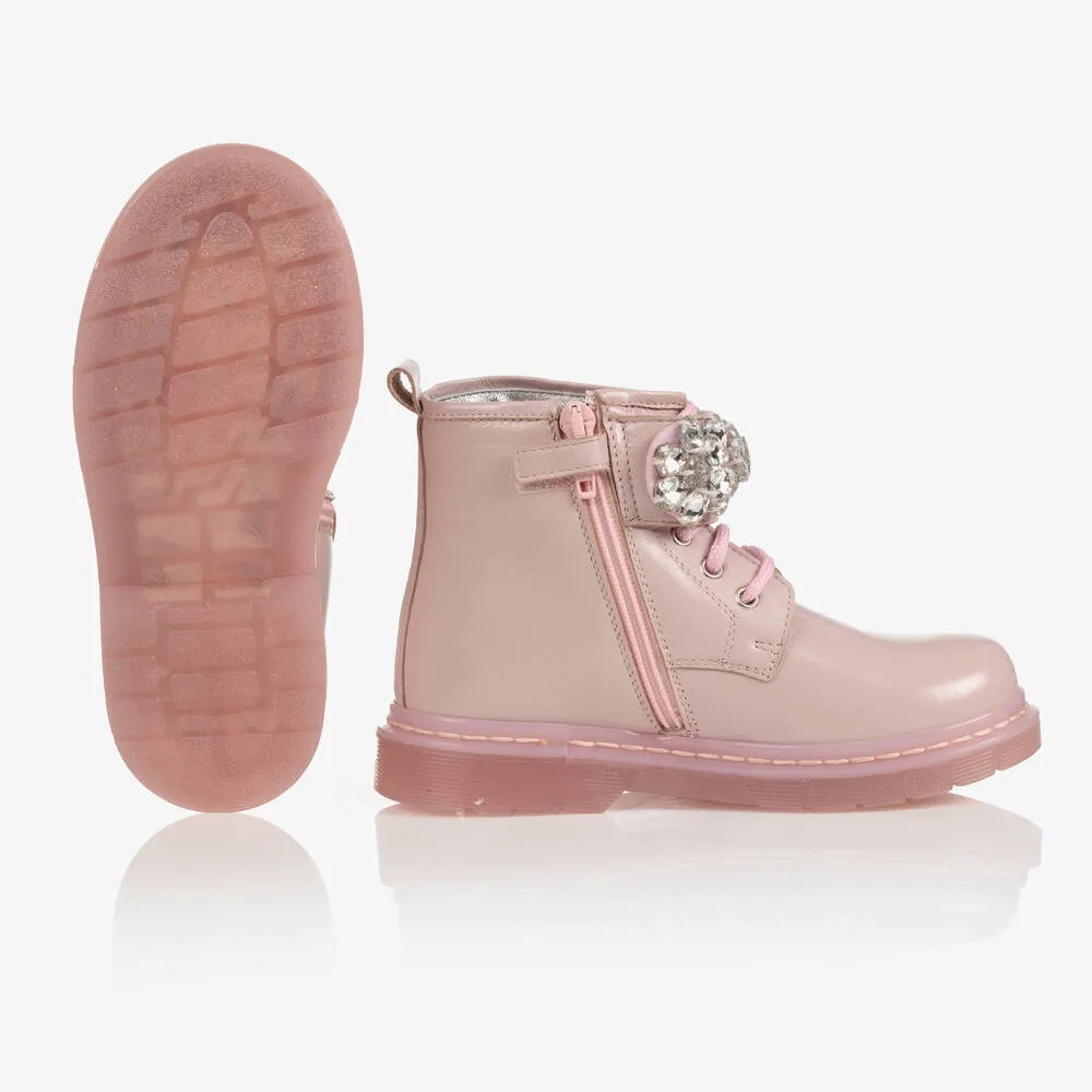 Pink Patent Leather Boots