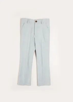 Plain Light Linen Suit Trousers in Blue (4-10yrs)