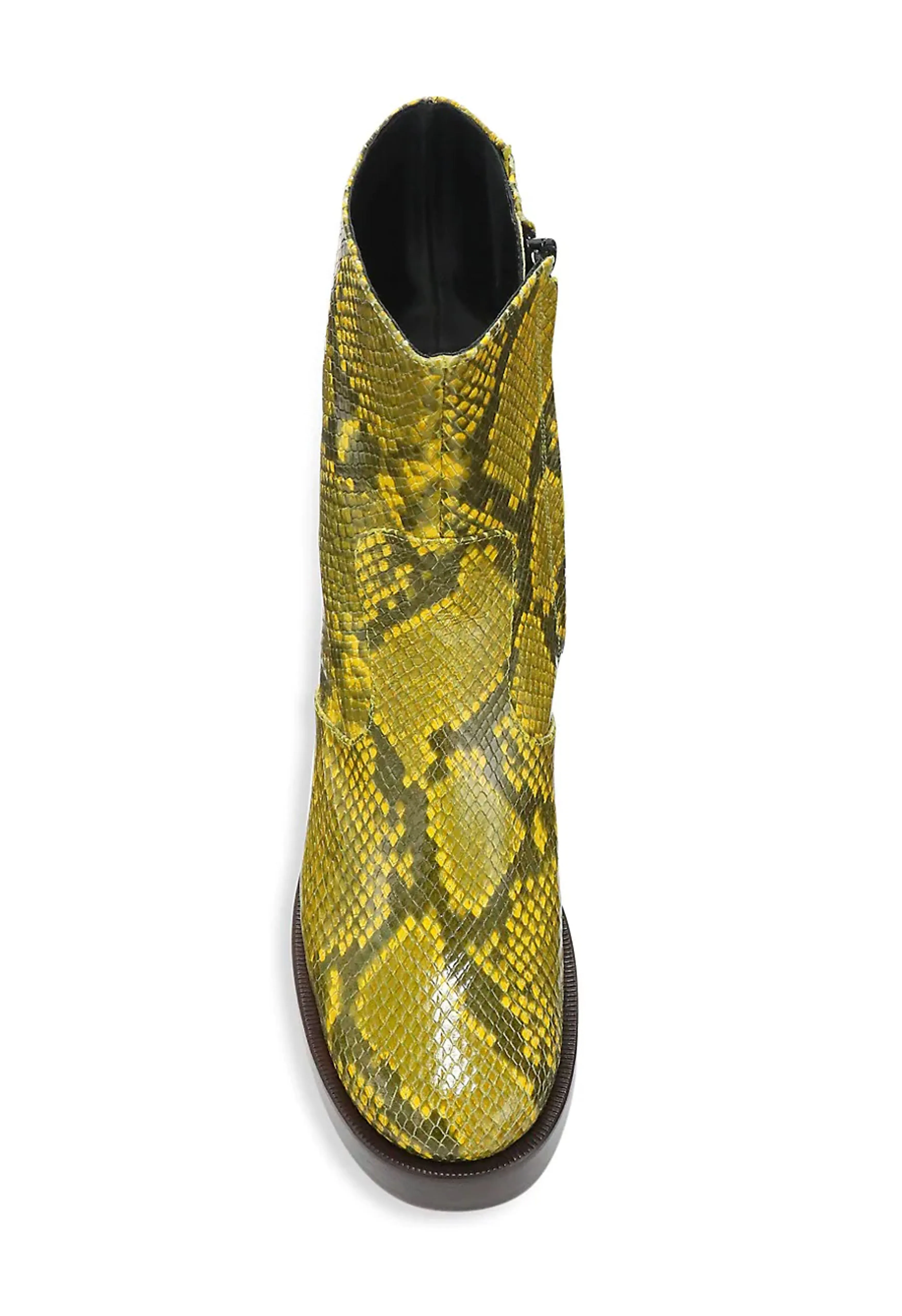 Raid Snakeskin-Embossed Leather Platform Ankle Boots