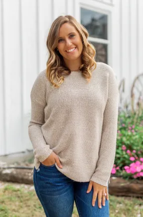 Reaching Out To You Knit Sweater- Light Taupe