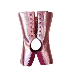 READY MADE Short Aerial boots in Pink Metallic Leather SIZE 1