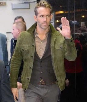 Red Notice Ryan Reynolds Jacket - Suede Leather Jacket