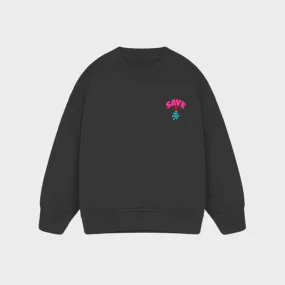 SAVE LA ROSE VINTAGE CREWNECK SWEATER (FUCHSIA/TEAL)