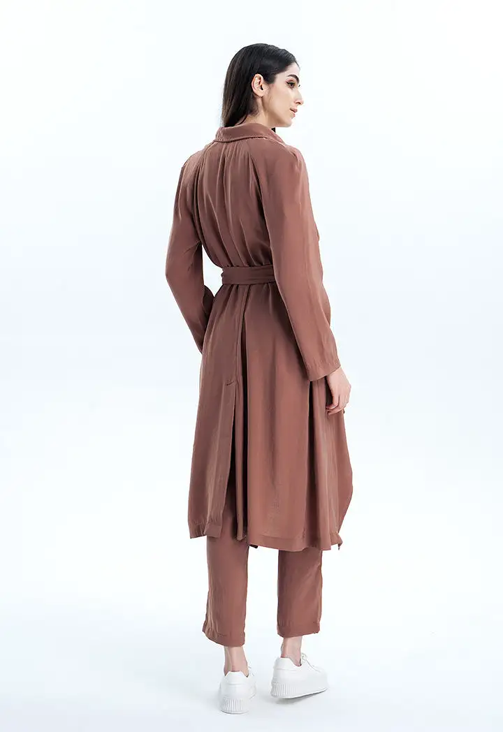 Shawl Pointed Lapel Jacket With Belt