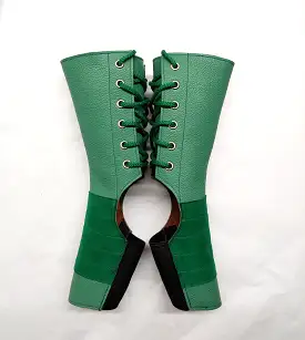 SHORT Aerial boots in JADE GREEN w/ 2 Suede Panels