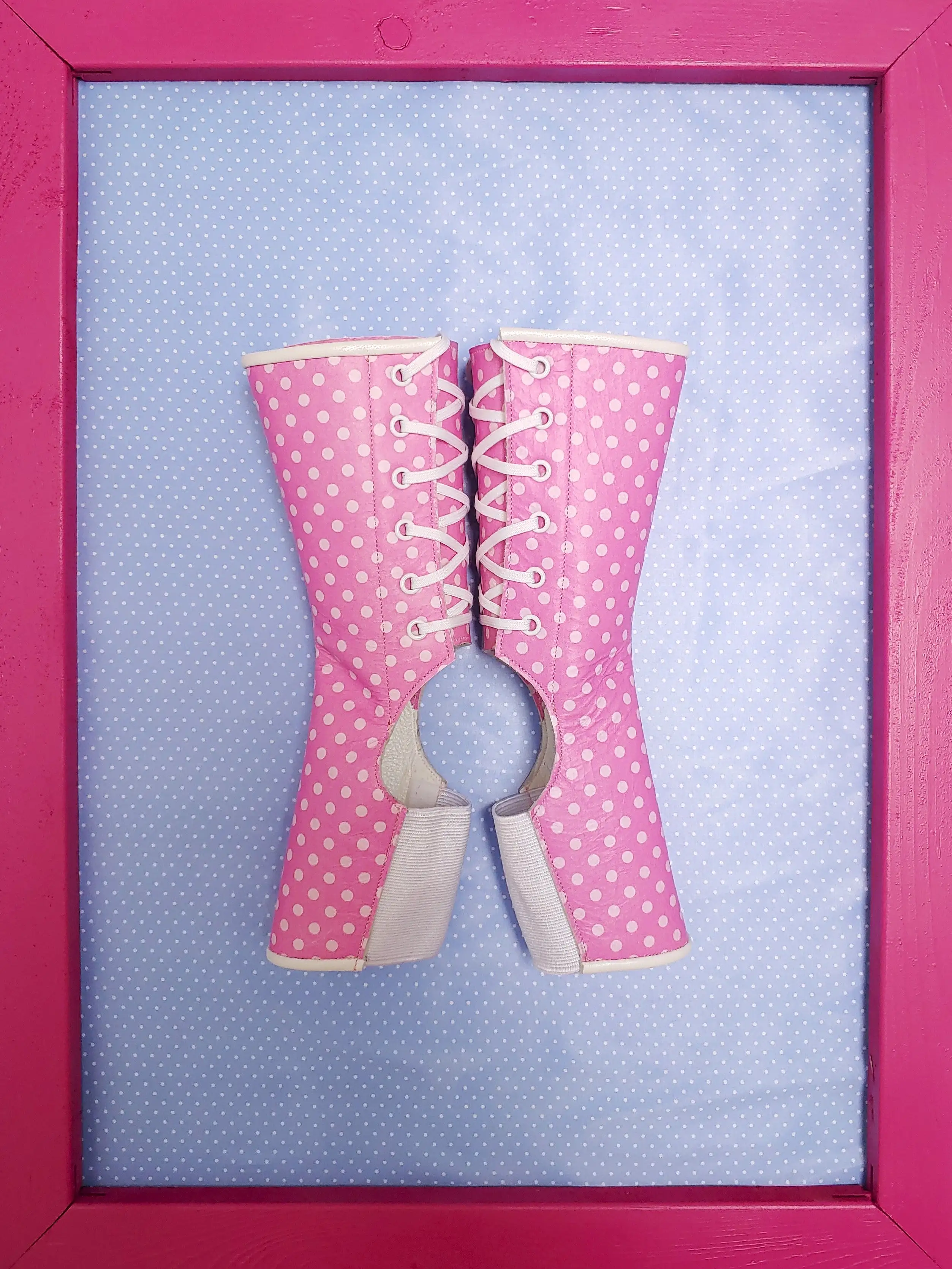 Short Aerial boots in Pink Polkadots *LIMITED EDITION*