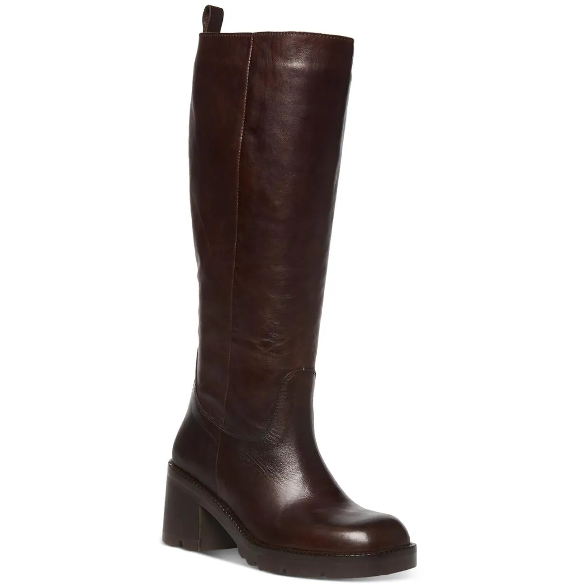 Steve Madden Womens Gyrate Leather Tall Knee-High Boots