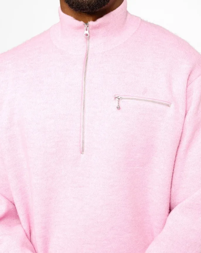 STUSSY  |[STUSSY]★HALF ZIP MOCK NECK SWEATER