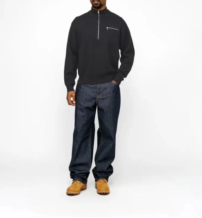 STUSSY  |[STUSSY]★HALF ZIP MOCK NECK SWEATER