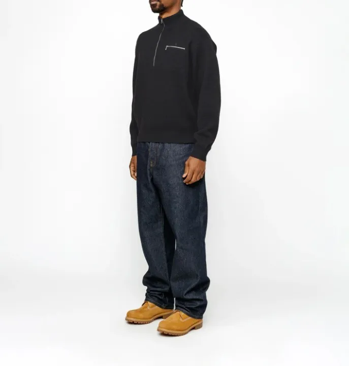 STUSSY  |[STUSSY]★HALF ZIP MOCK NECK SWEATER