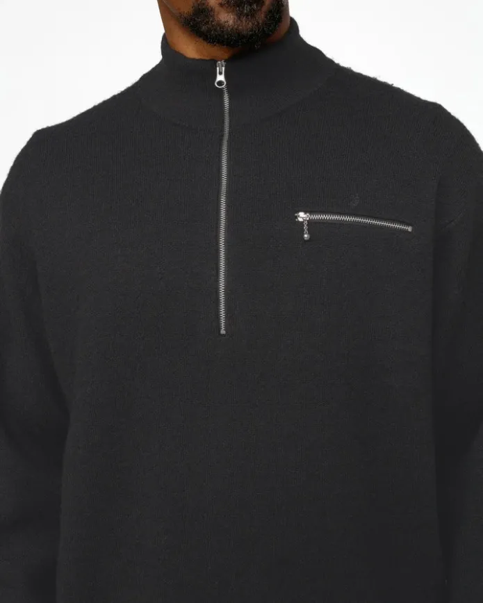 STUSSY  |[STUSSY]★HALF ZIP MOCK NECK SWEATER