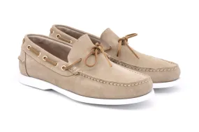 Suede boat loafer