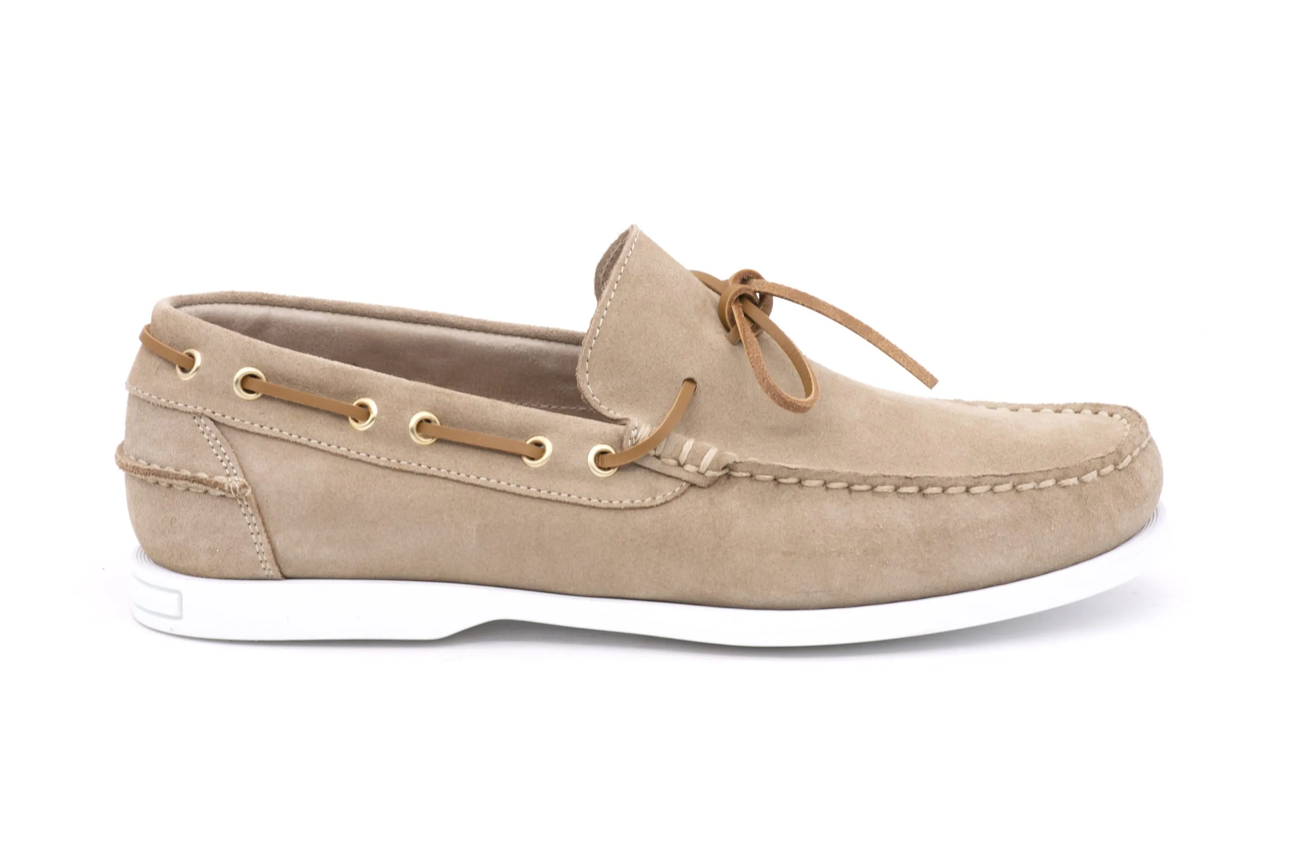 Suede boat loafer