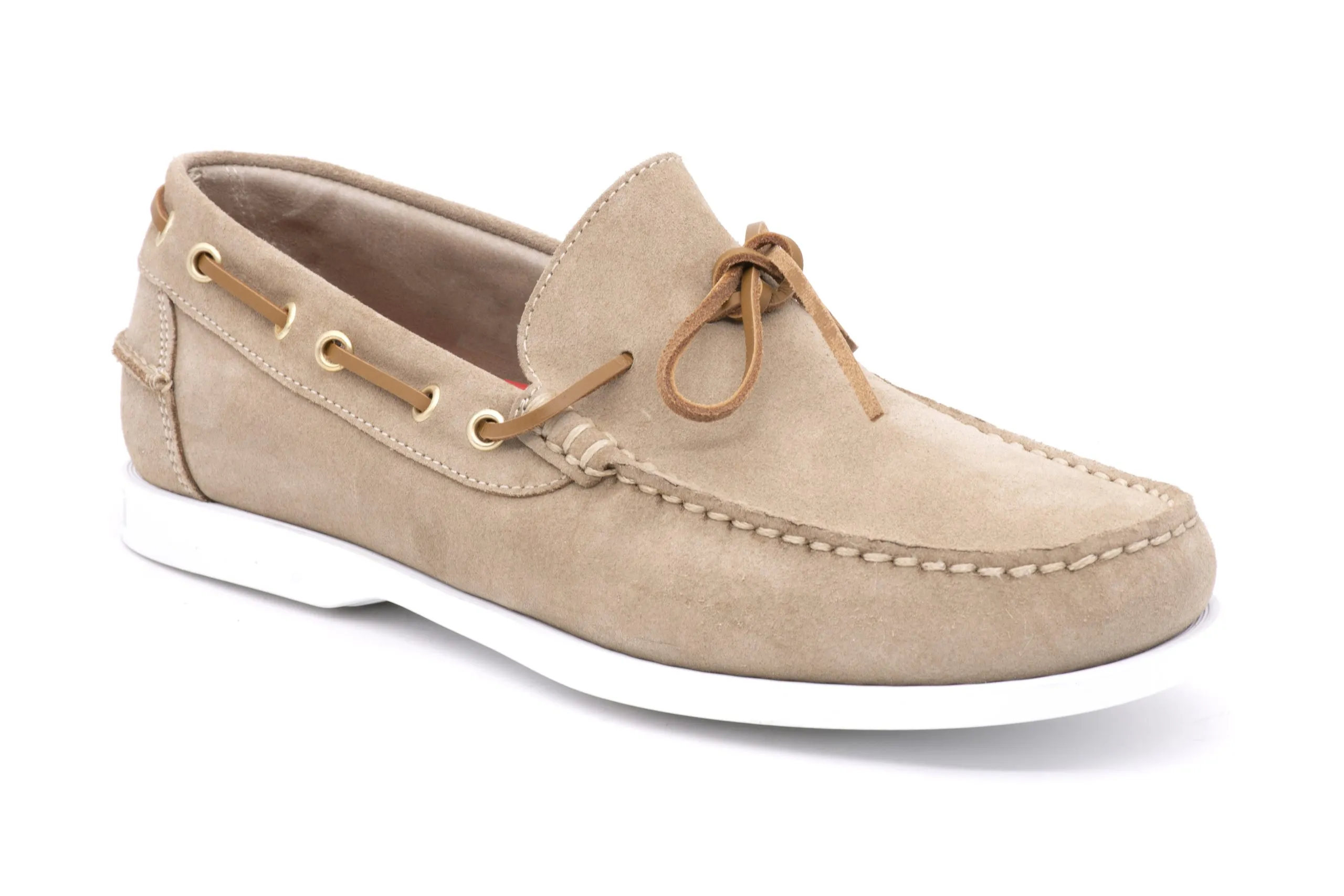 Suede boat loafer