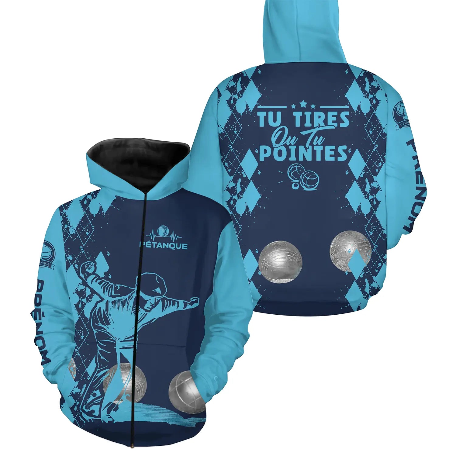 Sweat  Capuche Pétanque, Cadeau Personnalisé Bouliste, Tu Tires Ou Tu Pointes - CT28122345