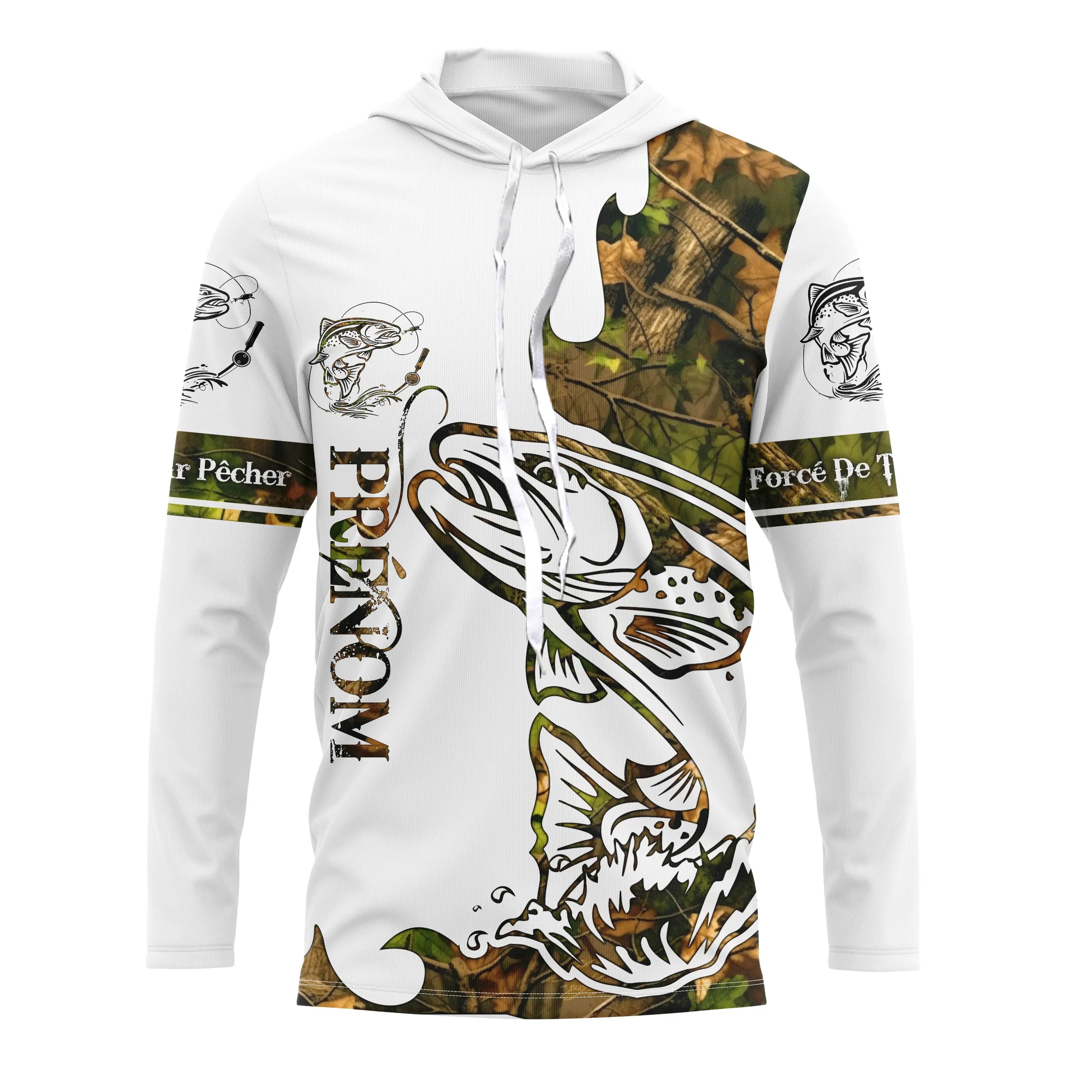 T-shirt Sweater Tatouage Camouflage Pêche De La Truite, Cadeau Personnalisé Pêcheur - CT09012226