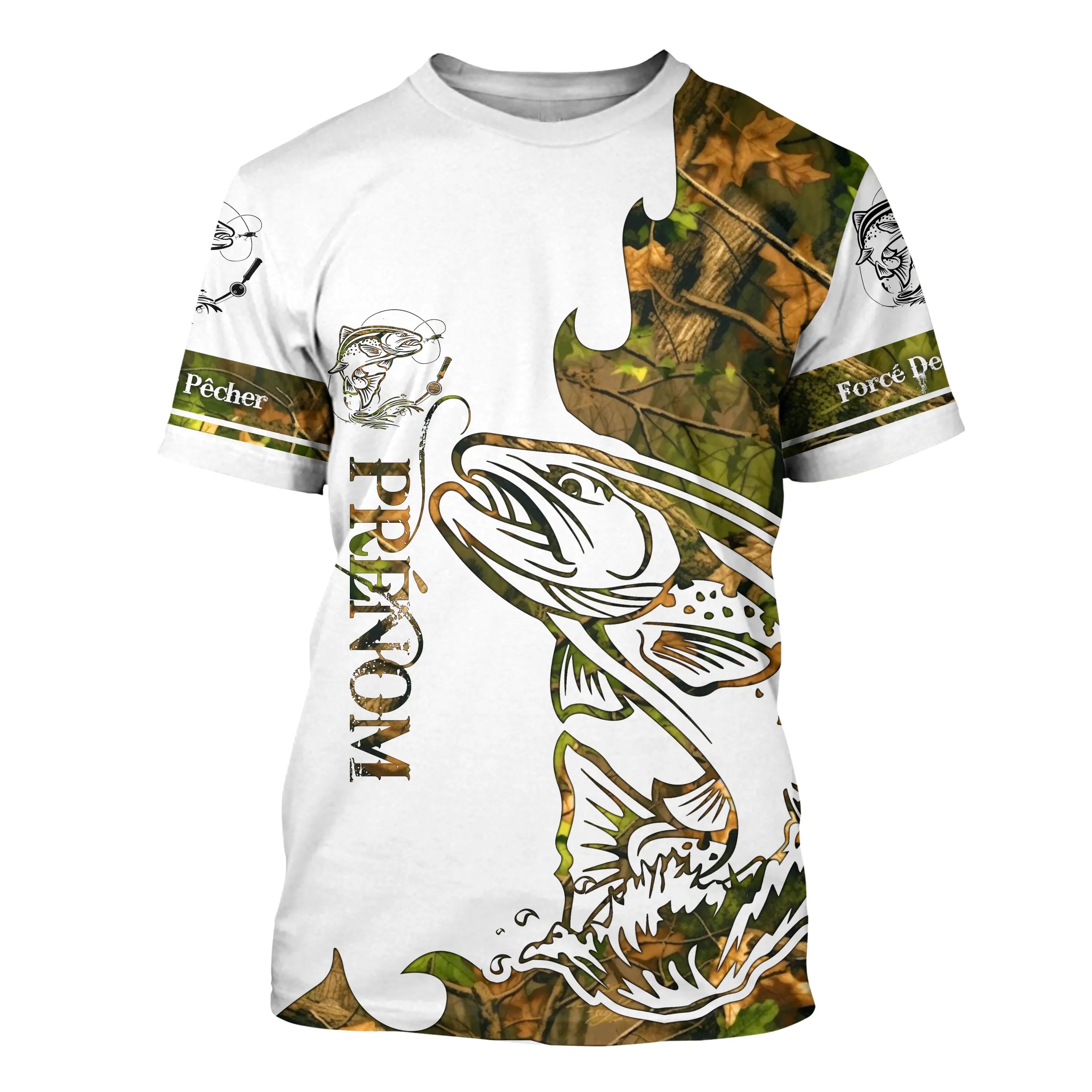 T-shirt Sweater Tatouage Camouflage Pêche De La Truite, Cadeau Personnalisé Pêcheur - CT09012226