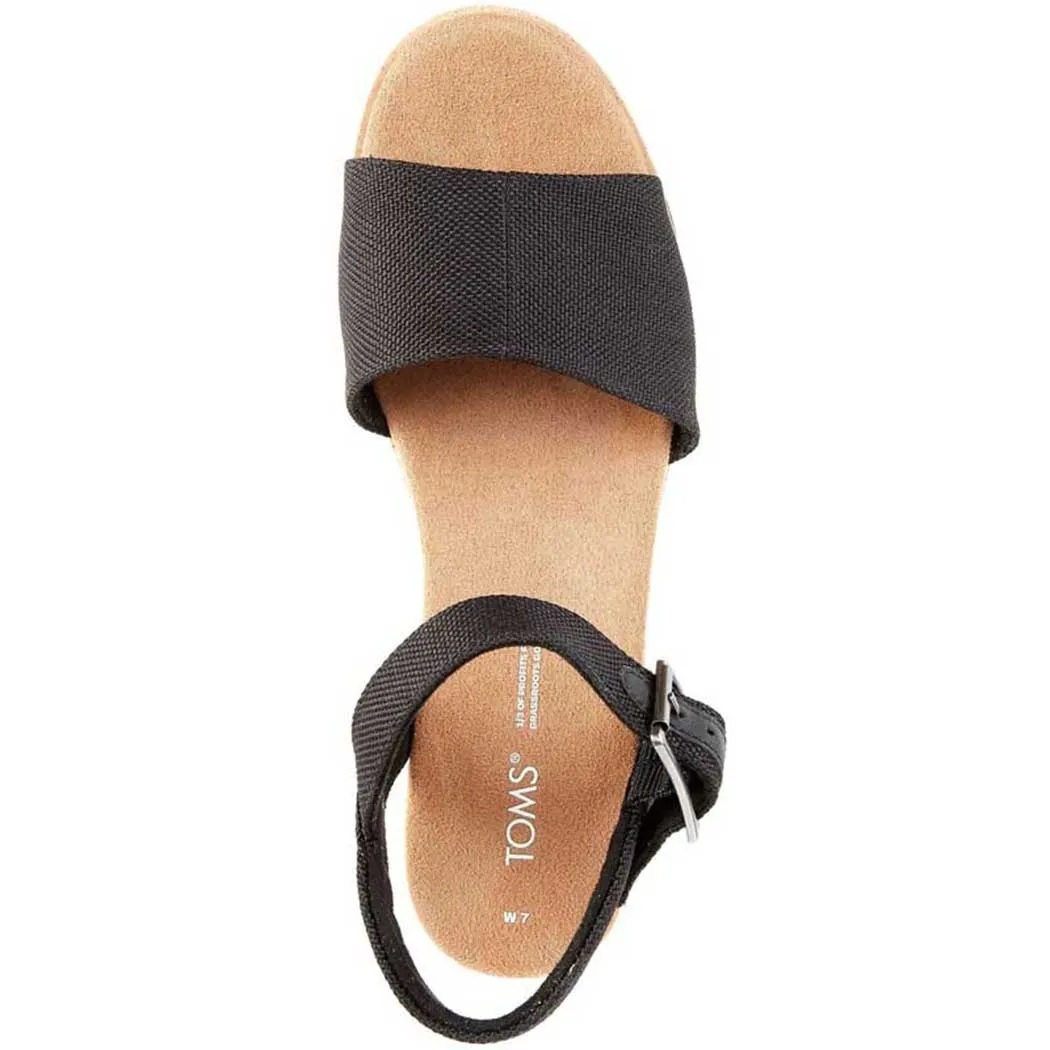 TOMS Shoes Diana Wedge Sandal Black (Women's)