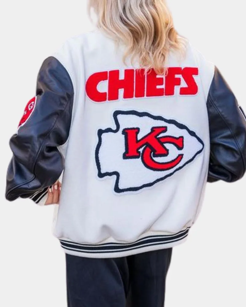 Travis Kelce Chiefs White Varsity Jacket - William Jacket