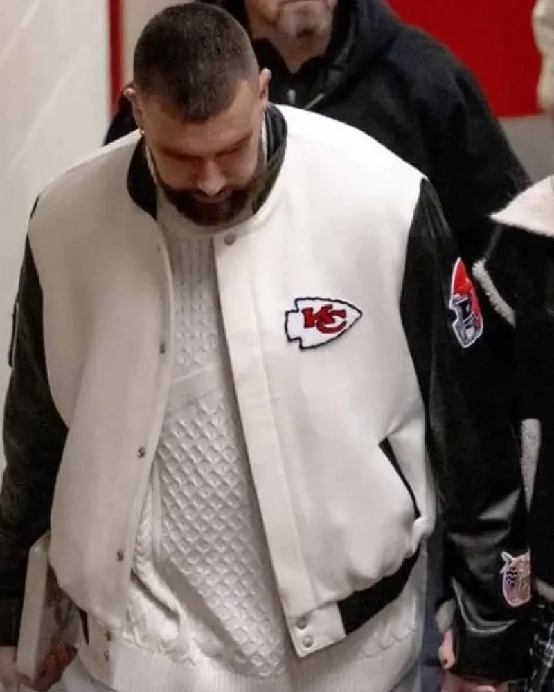 Travis Kelce Chiefs White Varsity Jacket - William Jacket