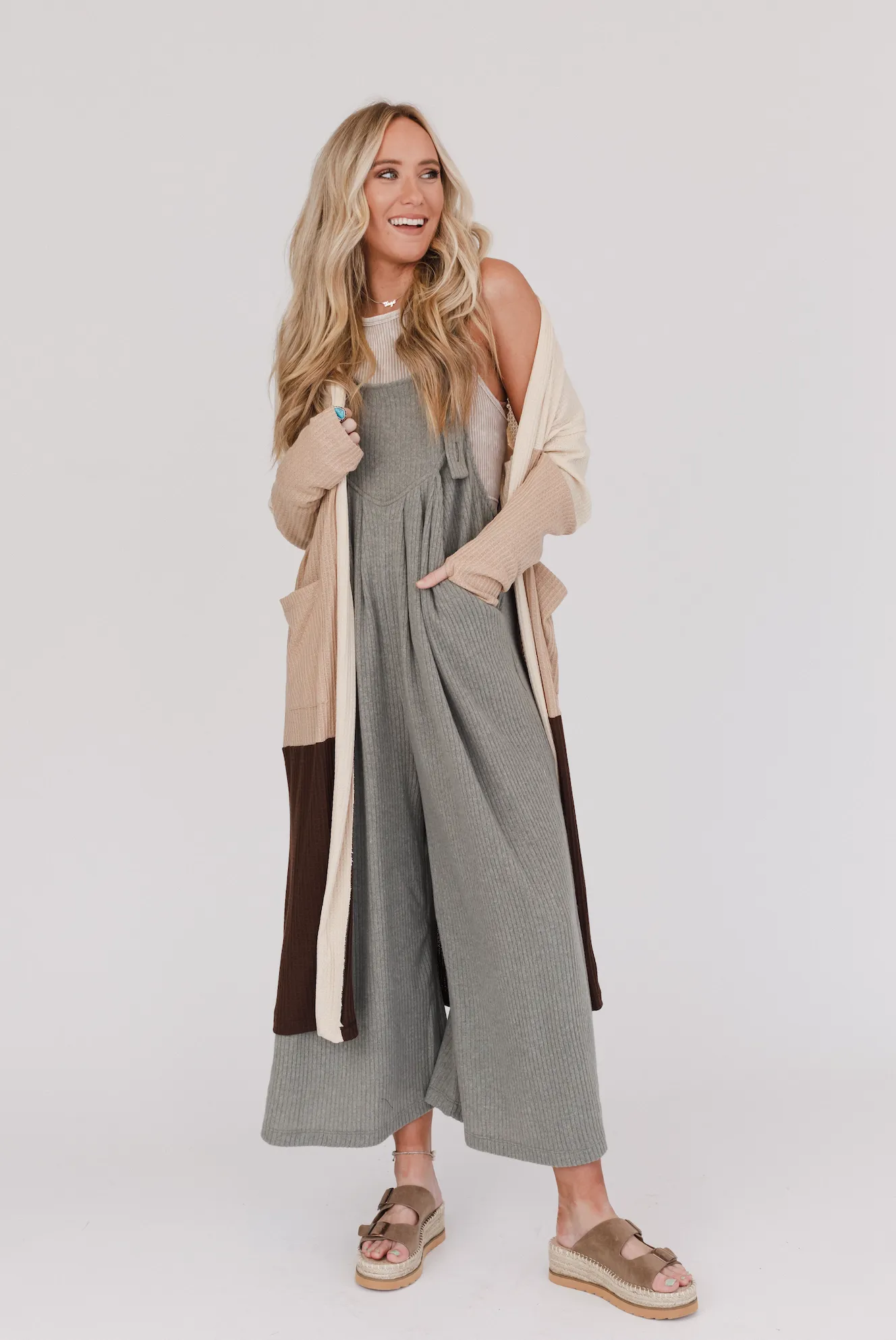 Triple Charm Cardigan - Oatmeal Khaki Brown