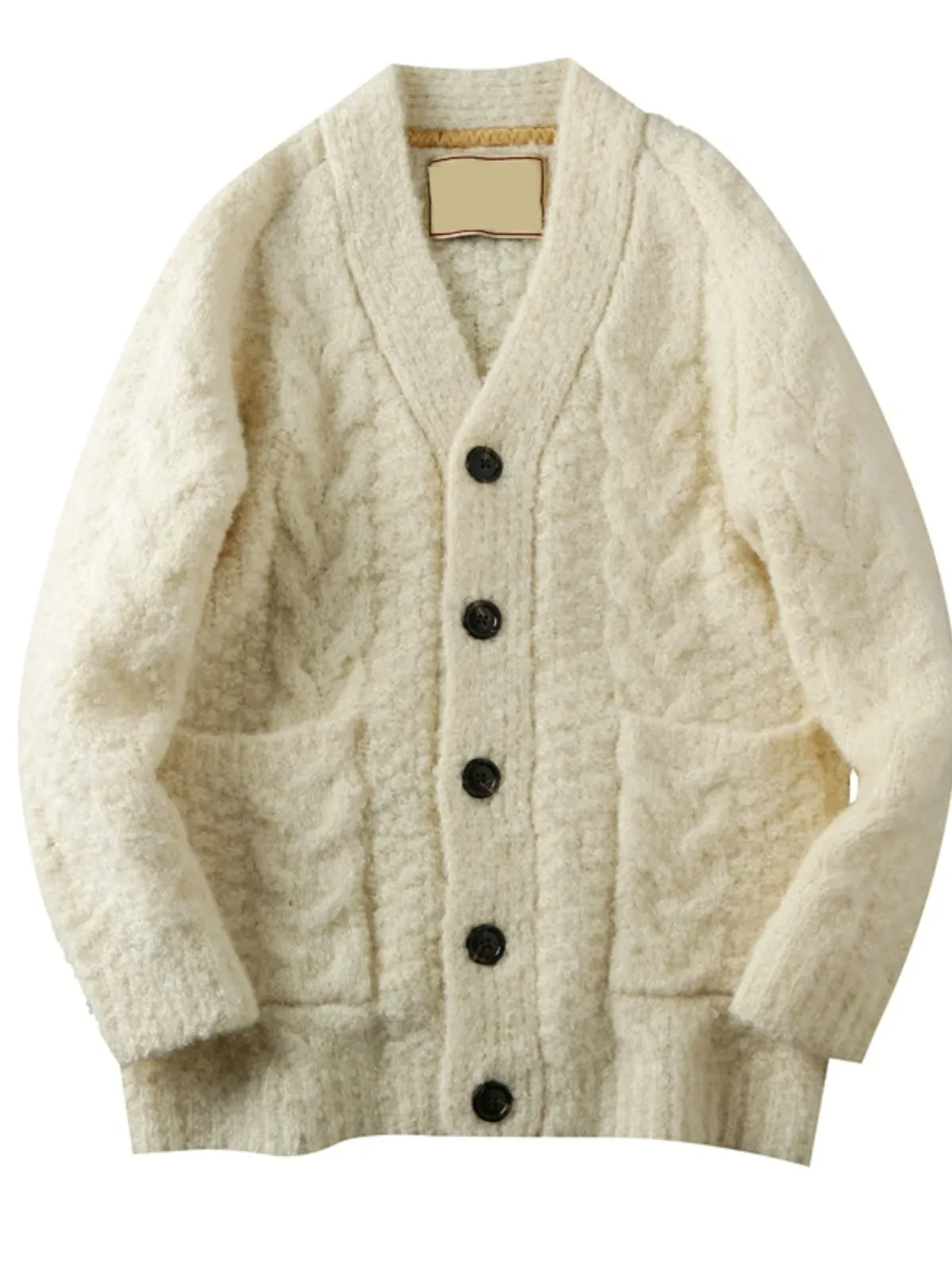 Warm Thickened wool cardigan men's knitted sweater jacket